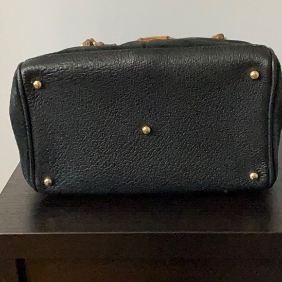 Gucci Diana Black Suede Leather Handbag Tote with Bamboo handles - Picture 6 of 17